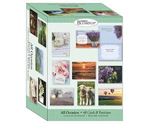 Shared Blessings 48 All Occasion Religious Greeting Cards Value Pack 1,King James Version Scriptures,Faith Based Greeting Cards,Assorted Designs including Religious Birthday, Thinking of You Cards