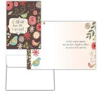 Shared Blessings Be Still and Know Thinking of You Card with KJV Scripture, 1 Count, Birds Florals Inspirational Religious Christian Greetings