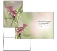 Shared Blessings Pink Calla Lily Sympathy Card, KJV Scripture Bereavement 5x7 Inch Condolence Cards with Envelope