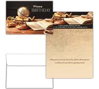 Shared Blessings Religious Birthday Card for Men, Maritime Still Life Vintage Design, KJV Scripture Greetings with Envelope