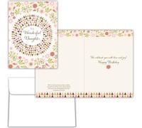Shared Blessings Religious Daughter Birthday Card, Floral Geometric Design, KJV Scripture with Envelope