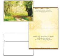 Shared Blessings Religious Father’s Day Card with NIV Scripture, Forest Pathway 5x7 Inch Christian Nature for Dad with Envelope