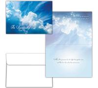 Shared Blessings Religious KJV Sympathy Card, Cloud Sky 5x7 Inch Bereavement Cards with Envelope
