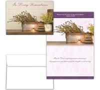 Shared Blessings Religious Sympathy Card, Tranquil Floral Still Life Design, KJV Scripture with Envelope, Comfort Prayer Keepsake