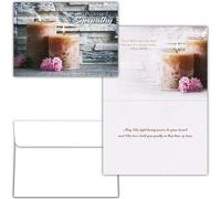Shared Blessings Religious Sympathy Card with KJV Scripture, Candle Artwork, Christian Encouragement Greeting Offering Comfort and Peace