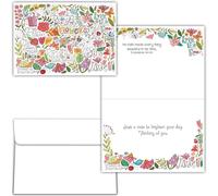 Shared Blessings Religious Thinking of You Card, Garden Toss Floral Design, KJV Scripture Greetings with Envelope, Inspirational Notecards