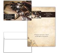 Shared Blessings Religious Vintage Camera Thinking of You Card for Men, KJV Scripture 5x7 Inch Rustic Christian Greetings with Envelope