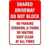 Shared Driveway Do Not Block No Parking Standing Home Office Road Street Garage Station Highway Wall Vintage Decor Metal Tin Sign 8X12 Inch