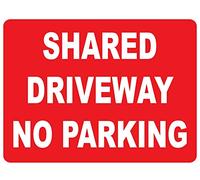 Shared Driveway No Parking Metal Sign Retro Vintage Tin Sign Metal Poster Wall Art Decor 8X12 Inches
