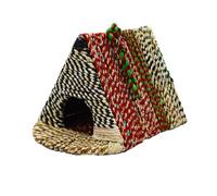 Shared Earth Recycled Sari Triangle Bird House Pyramid Hanging Garden Nest | Handmade Outdoor Bird Shelter with Natural Fibre | Colourful Eco Friendly Garden Decoration