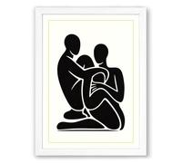 Shared Reading Minimalist Framed Wall Art Print A2 (59.4×42cm) White, Wall Decor for Living Room, Bedroom, Office & Home, Ready to Hang, Art Gift