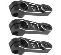 ShareGoo 3Pcs Metal 25T Servo Horn 25 Teeth Steering Servo Arm M3 Threads Compatible with Futaba Savox Power HD HSP Servos Motor Fit for 1/8 1/10 RC Off Road Crawler Drift Car Boat (Black)