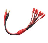 ShareGoo 6X JST Female Parallel Charger Cable to 4mm Banana Plug 20AWG Cable Wire for 1S 2S Lipo Battery Charge