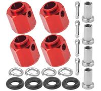 ShareGoo Aluminum RC 12mm Hex Extended Wheel Hex Hub Extension 12mm Offset Spacers Compatible with Traxxas TRX4 TRX6 1/10 RC Crawler (12mm, Red)