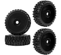ShareGoo RC Hobby OD 4.72" 1/8 Scale RC Buggy Wheels & Rubber Tires 17mm Hex Rims Compatible with Arrma Typhon 3S 6S Kyosho Losi 8IGHT Traxxas Redcat HSP HPI 1/8 Scale Off Road Car Buggy (Black)