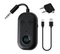 Sharelove 2 in 1 Bluetooth Transmitter Receiver, Practical 5.3 Wireless Car/Airplane Aux Bluetooth Adapter Compatible with 2 AirPods or Wireless Headphones for Flight Home Stereo PC Speakers