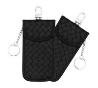 Sharelove 2 Pack Faraday Pouch for Car Keys, Practical Car Key Signal Blocker Pouch, PU Leather RFID Key Pouch for Car Key Signal Blocking Anti-Theft Remote Entry Fobs Protection(Black)