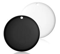 Sharelove Air Tags-4 Pack, Item Finder Works with Find My App (IOS Only), Practical Air Tracker Tag for Luggage, Keys, Suitcases, Pets, Replaceable Battery IP67 Waterproof(Black) (Black & White)