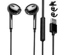 Sharelove USB Earphones for PC, USB Headset with Microphone Practical Computer Headset with Microphone USB A Headphones for Computer, in Ear Headphones Wired for Laptops for Switch(2.5 Metres)