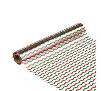 shareluck 100ft Christmas Cellophane Wrap Roll Red & Green Stripes Cellophane to Wrap Gift Basket,Bags, Treat, Wine, Party Decoration. (100ft Long x 16” Wide x 2.5Mil)