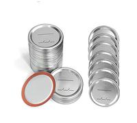 SHAREMI 48PCS Canning Lids for Ball, Kerr Jars, Mason Jar - Regular Mouth Jar Lids for Food Storage with Leak proof & Airtight Seal Features 70mm (Sliver)