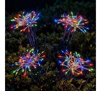 SHAREMI Solar Lights, 4 Pack Outdoor Firework Garden Lights Solar Powered Waterproof, 2 Modes Colorful Ornaments Outside for Wedding Patio Yard Porch Fence Courtyard Christmas Decorations