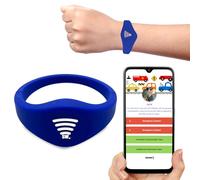 Sharewear Smart Bands for Kids if Lost, Child Safety ID Wristband, NFC Bracelet for Children, Smart Medical ID Band, Lost Kids, Disney Essentials, Child Bracelet for Disney (Blue)