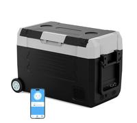 SHAREWIN Car Mini Fridge 45L Portable Quiet Camping Refrigerator 12/24V DC&110-240V AC for Truck Van RV Camper SUV, 12v Cooler with Wheels for Camping Boat Travel, -20℃-20℃