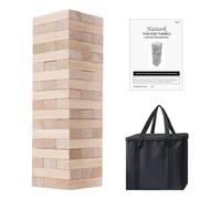 SHAREWIN Giant Tumbling Tower (Stack from 1.77Ft to 4+ Ft), Wood Stacking Giant Blocks Game| Made from Premium Pine Wood| Ideal for Adult/Kids/Family, 54PCS