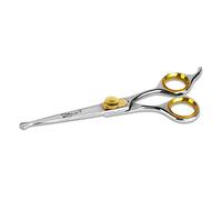 Sharf Dog Grooming Scissors, Gold Touch 6.5 Inch Straight Professional Dog Grooming Shear with Safety Round Tip