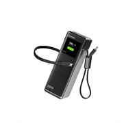 SHARGE 170 W Laptop Power Bank 25000 mAh with TFT Display and 4 Ports | HyperTower 170 with 2 Extendable USB-C Cables, 3x USB-C + 1x USB-A, Fast Charging Portable for Travel/Office for MacBook Pro