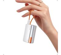 sharge 45W Fast Charging Power Bank 5000mAh, Compact USB-C Portable Charger with Built-in Cable, PD 3.0& QC 3.0, Dual Output for iPhone 17/16/15, iPad& More (white)