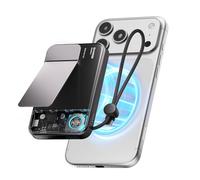 sharge ICEMAG 3 Magsafe Power Bank 5000mAh*2, Qi2.2 25W Wireless Portable Charger with Active Cooling 3.0, 35W Built-in Cable USB-C Fast Charging, Transparent RGB Design for iPhone 17/16