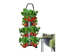 Sharharge Hanging Planter Grow Bag, Breathable Canvas Strawberry Planter Bags, Flower Grow Bags, Plant Grow Bag for Carrot Onion Tomato Potato Roses (Green)