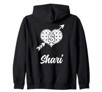 Shari Cupid Heart With Arrow Cute Love Name Shari Zip Hoodie