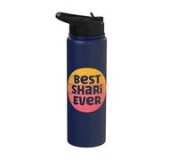 Shari Name Retro Sunset Graphic Best Shari Ever Stainless Steel Insulated Water Bottle