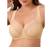 SHARICCA Bras for Women Underwire Soft Cup Push Up Bralette Comfortable Support for Plus Size Full Coverage Under T-Shirts,Skin,90D
