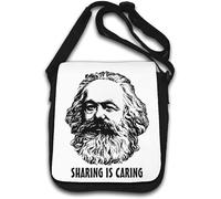 Sharing Is Caring Karl Marx Shoulder Bag White