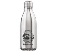 Sharing is Caring Karl Marx Vacuum Insulated Thermal Water Bottle Silver