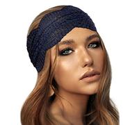ShariRose Navy Blue Lace Headband for Women Stretch Hair Accessories Vintage Floral Makeup Handmade Quality Hairbands (Navy blue)