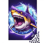 Shark 材质 Jigsaw Puzzles 尺寸 Pieces Jigsaw Creative Rectangular Large Family Puzzle Game Artwork for Adults Teens 300pcs (40x28cm)