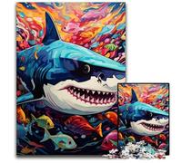 Shark 1000 Piece Jigsaw Puzzle Difficult Puzzles for Adults for Teenagers, Family Game Night, Brain-Challenging Gift Idea 50x75CM/19.68x29.52inch