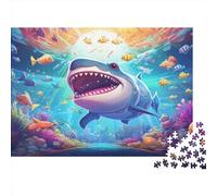 Shark 1000 Piece Jigsaw Puzzles for Adult Kids Cute Jigsaw Puzzle 1000 Pieces Puzzle Difficult And Challenge Educational Stress Relief Toy Puzzle for Stress Relief 1000pcs (75x50cm)