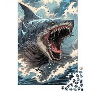Shark 1000 Piece Sturdy Paper Shark Wave Storm Puzzle Parent-Child Interactive Game Home Leisure HD Printing 70x50cm/1000pcs