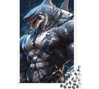 Shark 1000 Piece Thickened Paper Jigsaw Armored Shark Puzzle Adults Relaxation Hobby Brain Teaser 52x38cm/1000pcs