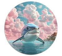 Shark 1000 Pieces Jigsaw Animal Cute Round Puzzle Challenge Games Puzzles for Adults for Adults & Kids 1000pcs (67.5x67.5cm)