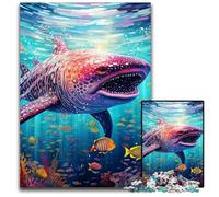 Shark 1000 Pieces Puzzle Gifts Impossible Jigsaw Puzzles for Adults Challenging Brain Teaser for Teenagers, Family Fun Interactive Game 26X38CM/10.23x14.96inch