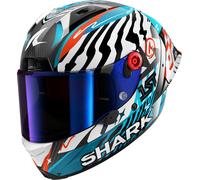 Shark Aeron GP FIM 2 Speed Fancy Carbon Helmet, white-carbon-blue, size L for Men