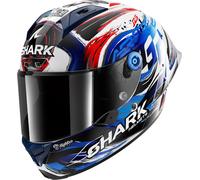 Shark Aeron GP FIM Replica Zarco Signature Carbon Helmet, black-white-red-blue, size L for Men