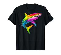 Shark Animal Biology Sea Colorful Funny Shark Lover Rainbow T-Shirt